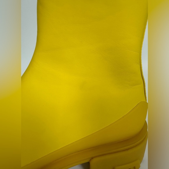 NWOT Rag & Bone Shiloh rubber-trimmed rain boot yellow ankle boots combat - Picture 7 of 15